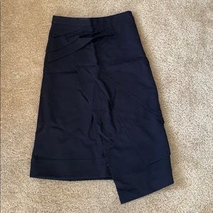 Asymmetrical navy skirt